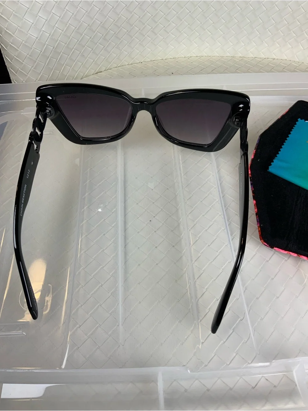 Quay Australia Glossy Black Cat Eye Sunglasses